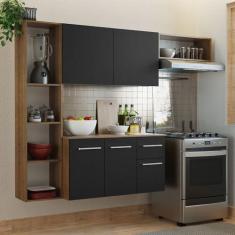 Imagem de Armário de Cozinha Compacta 180cm Rustic/preto Easy Madesa