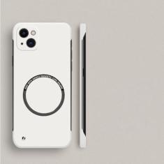 Imagem de Capa de telefone magnética sem moldura de pc duro para iphone 15 14 pro max 13 12 11 pro mini 14 plus capa fina fosca, marfim, para iphone 15