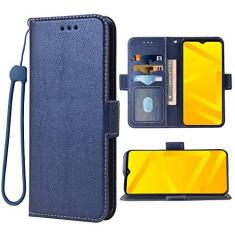 Imagem de WWAAYSSXA Compatível com ZTE Blade A71 capa carteira alça de pulso cordão e suporte de cartão flip de couro acessórios de celular bolsa fólio capa de telefone para ZTE Blade 11 Prime mulheres homens