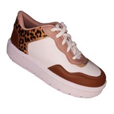 Imagem de Tenis Feminino Casual Branco Com Onça Ousadia 011-184-Feminino