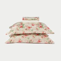 Imagem de Jogo Lençol S/Elástico King 400 Fios 3 Pçs Estampado - Casa Di Valle, 