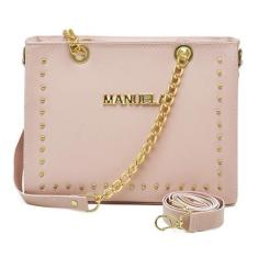 Imagem de Bolsa Feminina Transversal Alça Corrente Detalhe Spikes Dourado - Manu