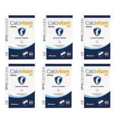 Imagem de Kit 6 Calcivitam D3 Calcio E Vitamina D3 60 Caps - Herbamed