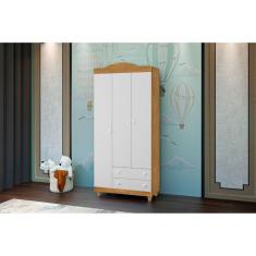 Imagem de Guarda-roupa 3 Portas 2 Gavetas Lara Marrom/Branco