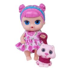 Imagem de Boneca Com Cachorrinho Babys Collection Mini Pet Super Toys - 503