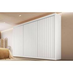 Imagem de Guarda Roupa Casal 3 Portas Ripadas e 6 Gavetas York Branco - Europa