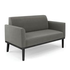 Imagem de Sofá Namoradeira Base De Madeira Fixa Preto Marisa Suede D03 - D`Rossi Grafite