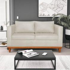 Imagem de Sofá 3 Lugares Europa 180 Cm Estilo Conforto E Elegância Linho Bege -