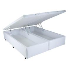 Imagem de Cama Box Baú King Size Br Mega Colchões Material Sintético Branco Com