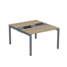 Imagem de Mesa Plataforma Dupla com Pé de Aço para Coworking 110X140/2P PDC11/14/2P Noce Naturalle/Grafito