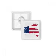 Imagem de Massachusetts Mapa dos EUA Estrelas Listras Teclado Mecânico PBT Kit de Atualização para Jogos