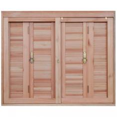 Imagem de Janela de Madeira Veneziana 120x120cm Com Caixilho 12cm  EWK 260 Rondosul Marroml