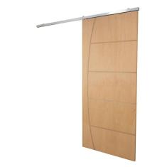 Imagem de Porta De Correr P- Verniz Frisada Kit Alumínio F04 - 210x60