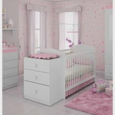 Imagem de Berço Comoda Satriani 3 Gavetas Branco - Móveis Estrela