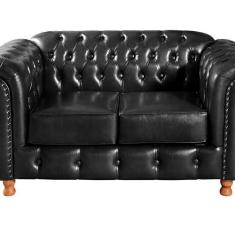 Imagem de Namoradeira Sofá Chesterfield Com Capitonê Luís XV Preto