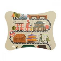 Imagem de Moldura de quebra-cabeça tradicional japonesa com mapa em formato de terra para decoração de imagem