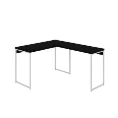 Imagem de Mesa de Escritório em L Studio Preta e Branca 120x140 cm