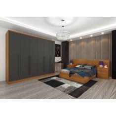 Imagem de Guarda Roupa Casal 6 Portas 2,70M - Sevilla-Cinamomo Grafite - Tcil Mó