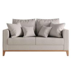 Imagem de Sofá 2 Lugares Beny Base De Madeira Linho Cru Rr Decor