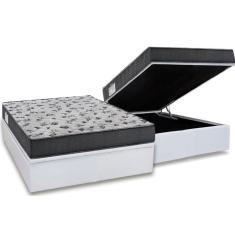 Imagem de Cama Box Baú Casal: Colchão Ortopédico Ortobom D33 / Ep Iso 100 Ultra Firme + Base White(138X188)
