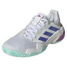Imagem de adidas Tênis feminino Barricade 13, Branco/cobalto azul/roxo explosão, 35