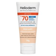 Imagem de Protetor Solar Facial Helioderm Oil Free 3 em 1 FPS 70 Cor Bege Claro 