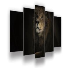 Imagem de Quadro Decorativo Mosaico 5 Peças Mod353 Leão De Judá 06