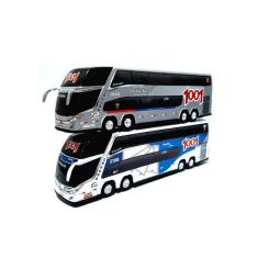 Imagem de Kit 2 Brinquedo Miniatura Ônibus Viação 1001 Coleções 30Cm