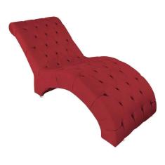 Imagem de Recamier Divã Espreguiçadeira Sala e Cliníca Bárbara Veludo vermelho