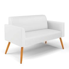 Imagem de Sofá Namoradeira Pés Palito Castanho Marisa Corino D03 - D\`rossi Cor Branco