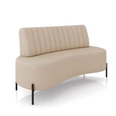 Imagem de Sofá 2 Lugares Living 135cm Pé Ferro Pto Maraú Linho Bege K01 - D`Rossi