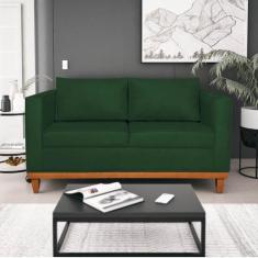 Imagem de Sofá 3 Lugares Europa 180 cm Estilo Conforto e Elegância Suede Verde -