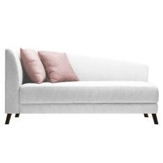 Imagem de Recamier Heitor 140cm Com Almofada Lado Direito Suede Cor Branco/rosê