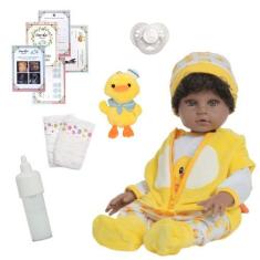 Imagem de Bebê Tipo Reborn Masculino Realista Enxoval Patinho Fofo - Cegonha Reb