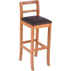 Imagem de Banqueta Olímpia Em Madeira Maciça Amêndoa