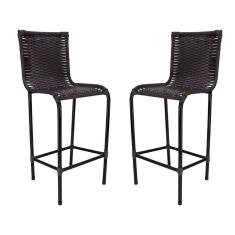 Imagem de Kit 2 Banquetas Alta Diplomata Fibra Sintética Tabaco