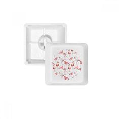 Imagem de Kit de atualização para jogos com teclado mecânico PBT padrão flamingo rosa e branco