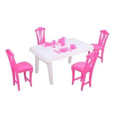 Imagem de Cadeira de Mesa de Jantar Em Miniatura, Alta Simulação, Bordas Arredondadas, Casa de Bonecas, Conjunto de Cadeiras de Mesa de Jantar, Detalhes Finos, Inovador, Vívido, Ecológico