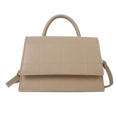 Imagem de Bolsas de ombro em couro PU Bolsas de ombro em couro Bolsa de mão com alça ajustável (Khaki)