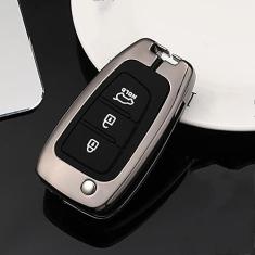 Imagem de TPHJRM Porta-chaves do carro Capa Smart Zinc Alloy Key, apto para Hyundai Elantra Solaris 2016 2017 2018, Car Key Shell ABS Smart Car Key Fob