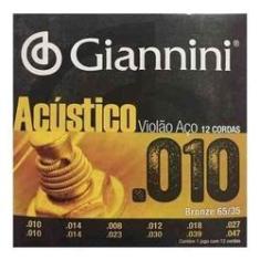Imagem de Encordoamento Aço 12 Cordas Para Violão .10 Bronze Giannini