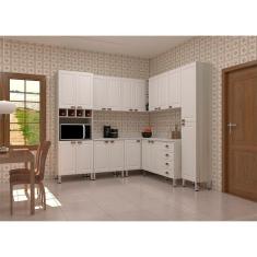 Imagem de Armário de Cozinha Completa 8 Peças com Espaço para Micro-ondas e Tampo Agatha Luciane Móveis