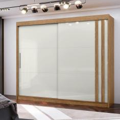 Imagem de Guarda Roupa Casal 2 Portas de Correr 4 Gavetas Seul Espresso Móveis Freijó/Off White