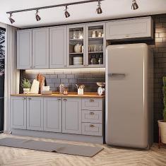 Imagem de Cozinha Compacta 5 Peças Com Aéreo 3 Portas Com Vidro Amy Casa 812