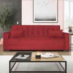 Imagem de Sofá Cama 3 Lugares Jobim Suede Vermelho