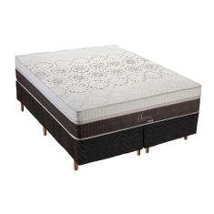 Imagem de Cama Box Queen: Colchão Molas Polar Masterpocket Ensacadas Sporting + Base Rústico Black(158X198)