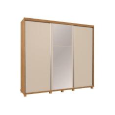 Imagem de Guarda Roupa Berlin C/Espelho Porta De Correr Pés Madeira