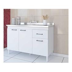 Imagem de Balcão para Pia Indekes Pop 1,20m 3 Portas 1 Gaveta Branco - 611511