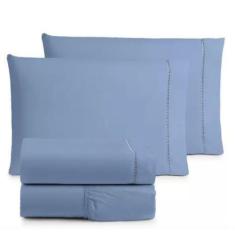 Imagem de Jogo de Lençol 400 Fios Ponto Palito casal Padrão 03 Peças - BORGON, a