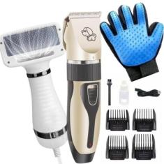 Imagem de Kit Pet Shop Completo - Luva, Máquina De Tosa E Secador - AL